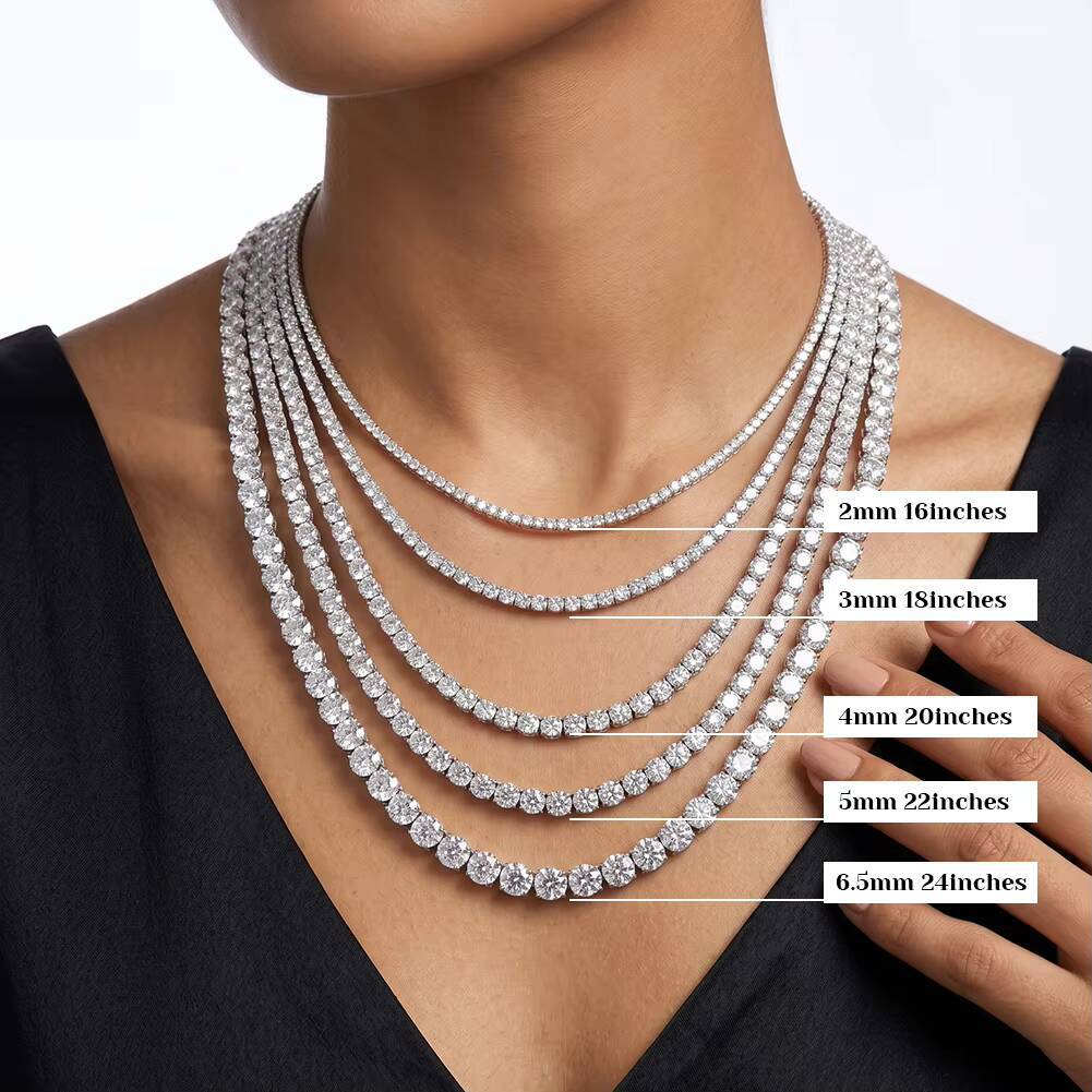 USA Warehouse Fast Shipping Pass Diamond Tester GRA Certified Hip Hop Jewelry Iced Out VVS Moissanite Tennis Chain Necklace - view 6