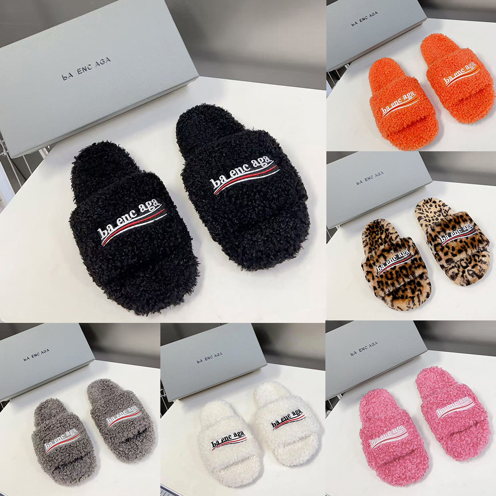 Men Women's Fashion Plush Slippers Plush padded slippers Designer Muller slippers Classic Women's Designer Slippers Paris Luxurious and comfortable fuzzy slippers