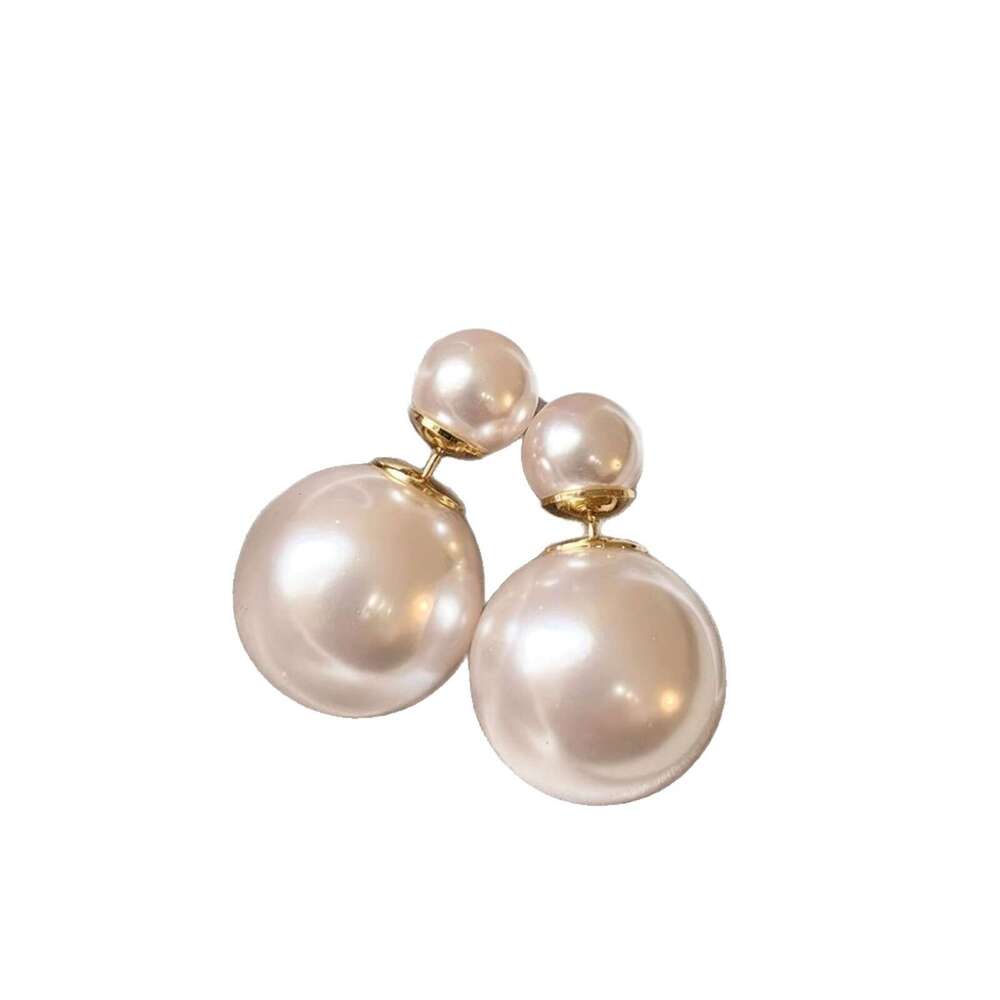 Jewelry earrings Resin Pearl Front-Back Earrings Gold Plated Elegant Studs for Women Daily Wear Jewelry - view 6