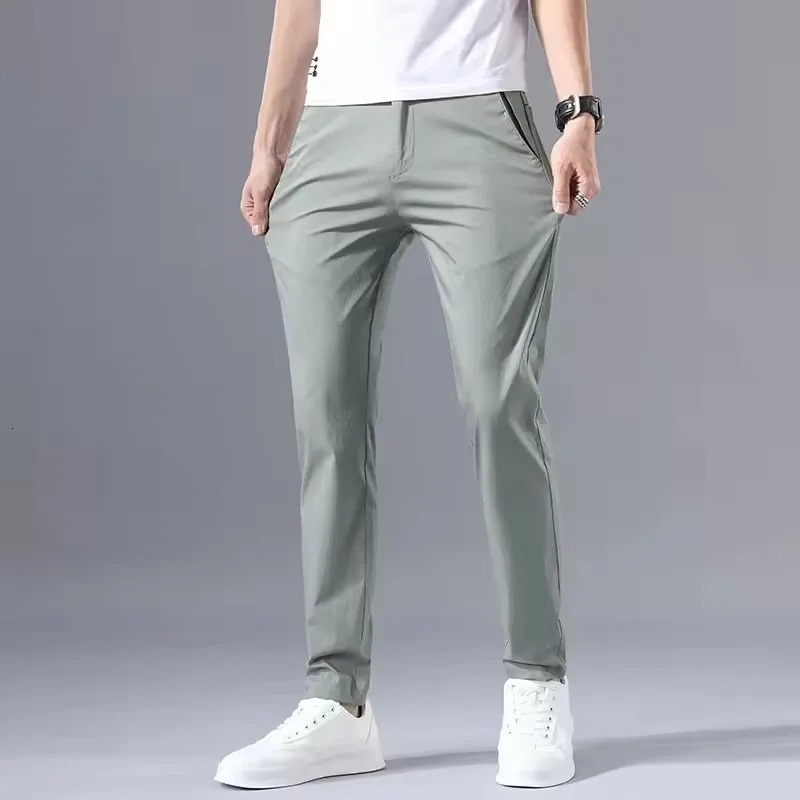2025 Spring Autumn Thin Slim Men Casual Pants Classic Business Cotton Stretch Golf Trousers Korean Fashion Male Clothing Pants 260615