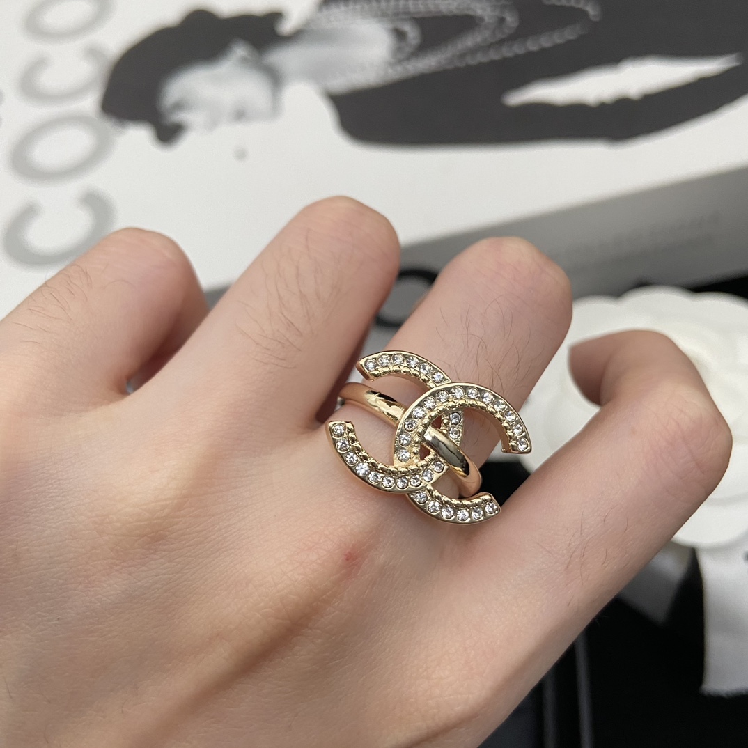 Luxury Band Rings Classic Crystal Opening Ring 18k Gold Plated Designer Wedding Rings for Women Bridal Party Jewelry