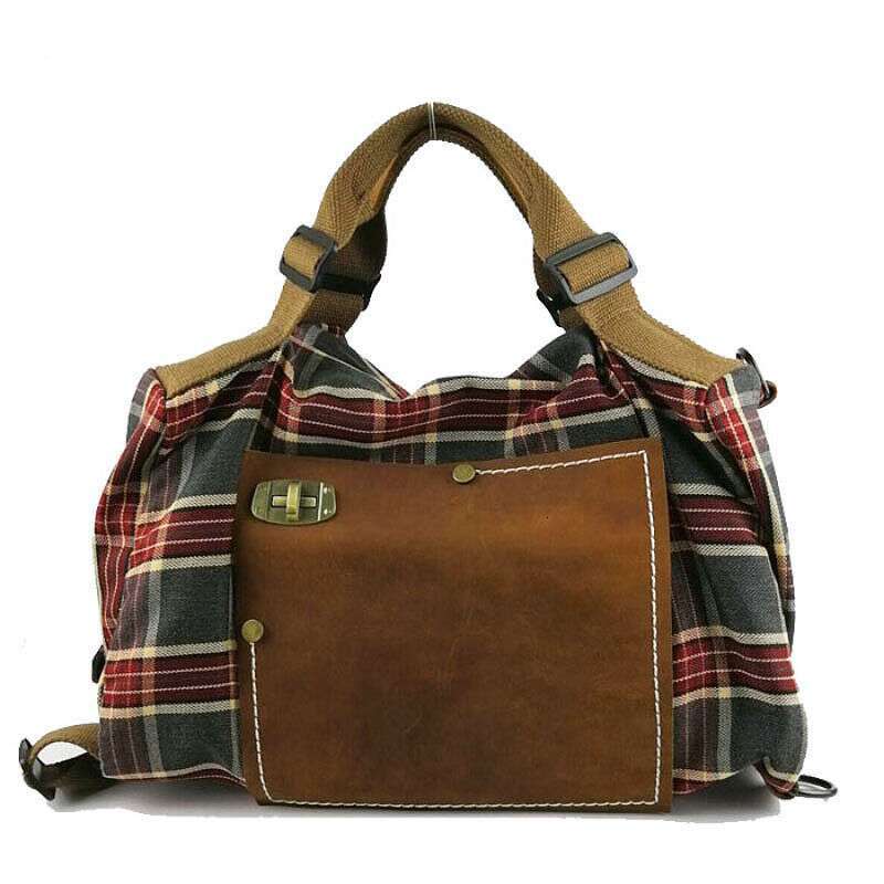 In Stock Bags Factory Handbag Shoulder Women's Dual-use Crossbody Capacity Red Plaid Bag Large dh1798093-JY