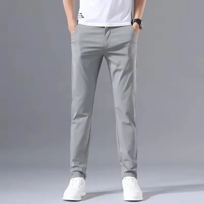 2025 Spring Autumn Thin Slim Men Casual Pants Classic Business Cotton Stretch Golf Trousers Korean Fashion Male Clothing Pants 260615