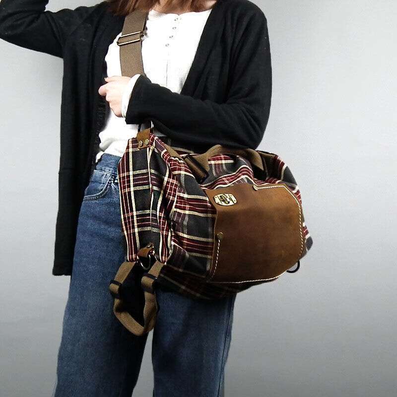 In Stock Bags Factory Handbag Shoulder Women's Dual-use Crossbody Capacity Red Plaid Bag Large dh1798093-JY