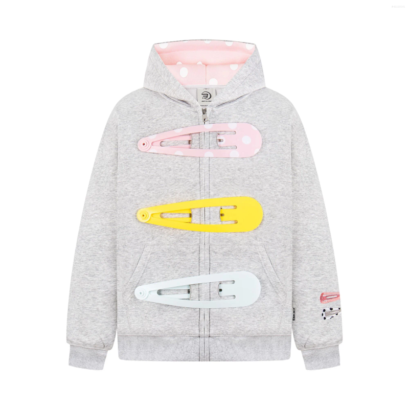 Women's Hoodies Fun Design Cute Hairpin Hooded Jacket Niche Loose Easy-matching Couple's Hoodie Top Sweet Girl Grunge Kawaii Clothes