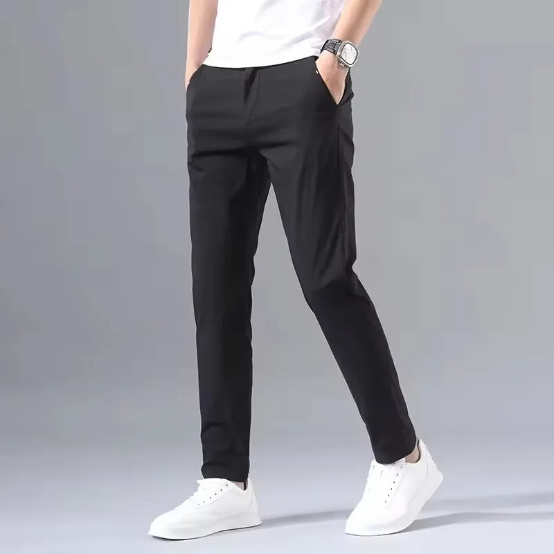 2025 Spring Autumn Thin Slim Men Casual Pants Classic Business Cotton Stretch Golf Trousers Korean Fashion Male Clothing Pants 260615