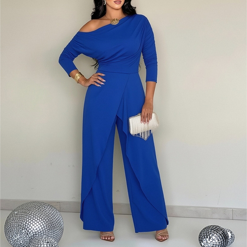Women's Jumpsuits Solid Color Sleeveless Zip Up Palazzo Jumpsuit Loose High Waist Wide Leg Pockets Elegant Party Office Overalls 2026