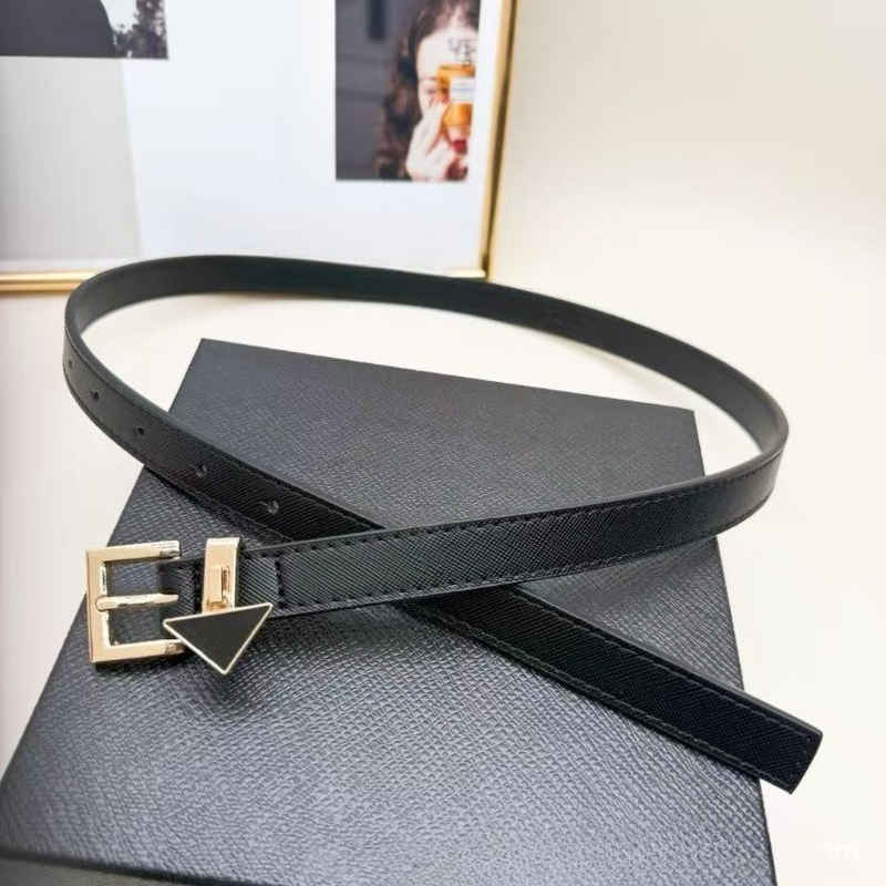 New Style Lady Belts Triangular Buckle Cowhide Belts Letter-style Trendy Belts Fashionable and Trendy Accessories