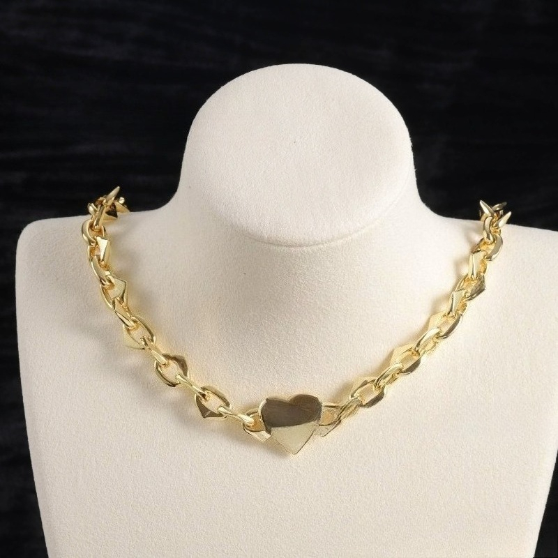 Jewelry Heart-shaped Necklace Luxurious Letter-shaped Necklace Bracelet Ladies' Fashionable Neck Chain Jewelry Accessory