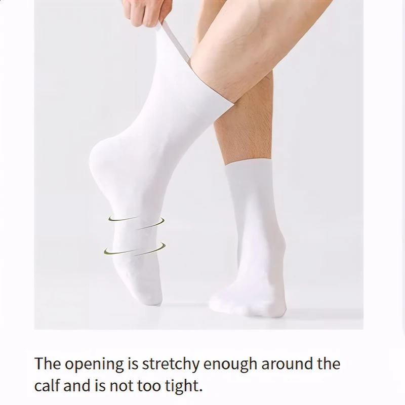 ZEXOLAP High Quality Casual Mens Business Socks Summer Winter Cotton Socks Quick Drying Black White Long Sock Plus Size US 260707