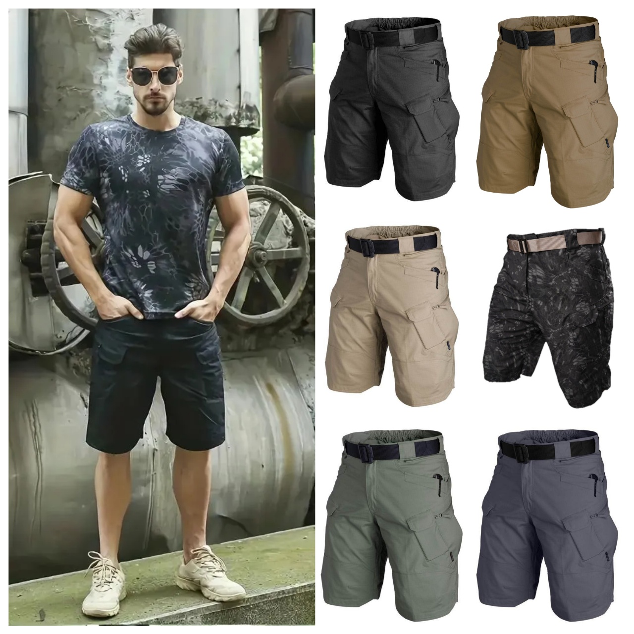 Men's Shorts US Plus Size Cargo Fashion Summer Hip Hop Casual Big Pants Outwear Trend Port Wind Gym Men