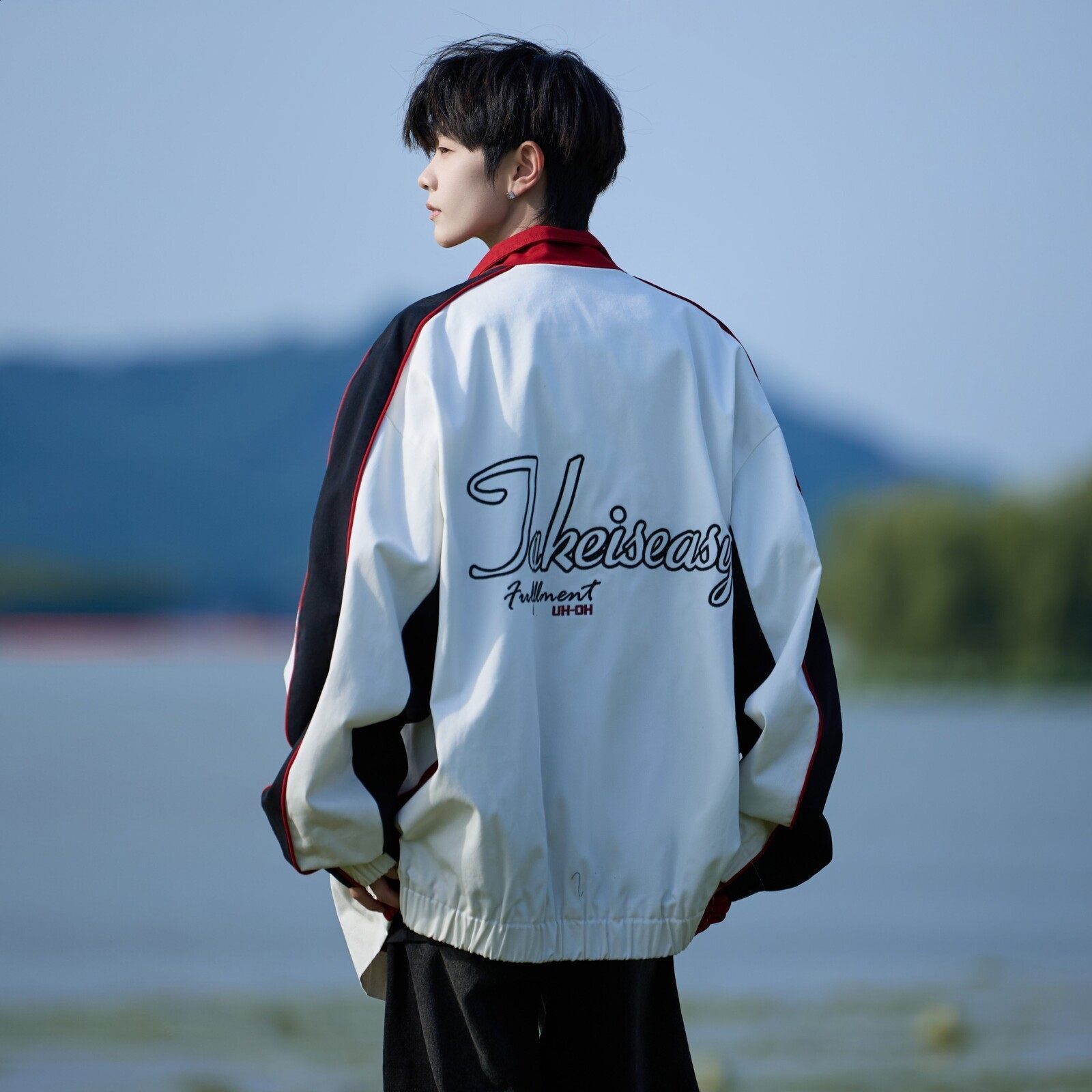 American Vintage Motorcycle Racing Jacket Men Women Punk Cool Embroidery Coat Spring Summer Black Red Punk Jacket Thin 250823