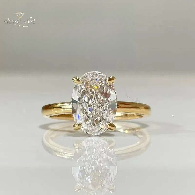 Fine Jewelry Custom 18K Gold 3CT Oval Cut Grown Lab Created Diamond Ring For Women With IGI Certified - view 3
