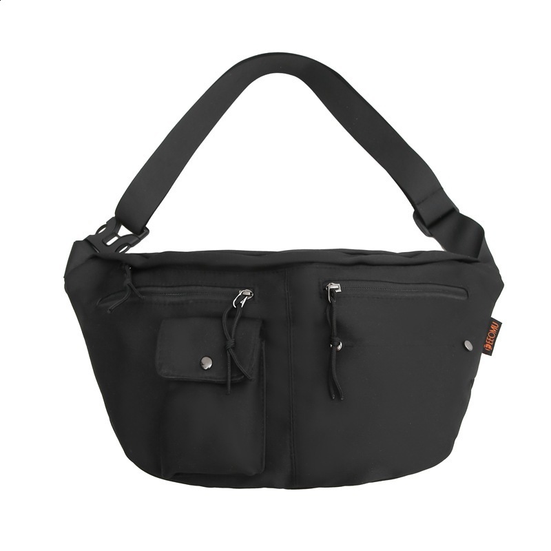 Casual Nylon Crossbody Bag Outdoors Large Capacity Chest Bag Street Trend Students Shoulder Bag Unisex Waist Bags Purse 240816