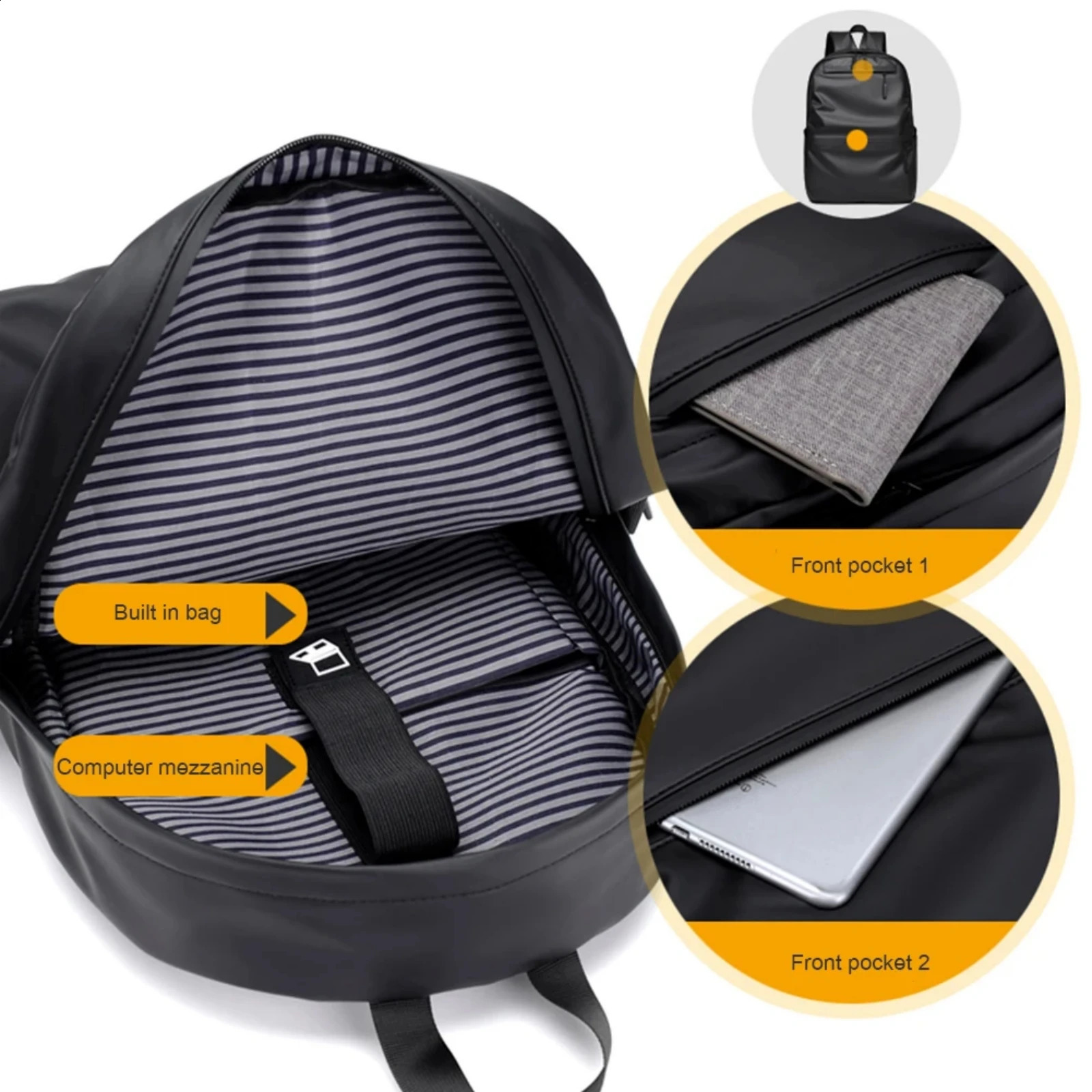 Backpack Waterproof Large Capacity for Casual Travel Business Laptop Fashionable Lightweight Student Schoolbag y260611 - view 4