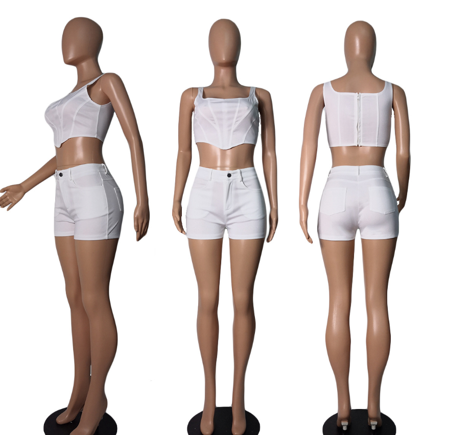 NEW Designer Summer Outfits Women Tracksuits Two Piece Sets Sexy Sleeveless Tank Crop Top and Shorts Sports suits Casual sportswear Bulk Clothing