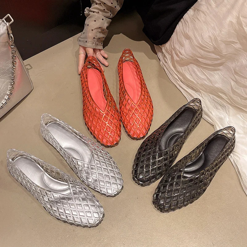 Vmouth Crystal Jelly Shoes Fashionable Versatile Comfortable Flat Bottom Single Casual Sandals for Women 260626 - view 3