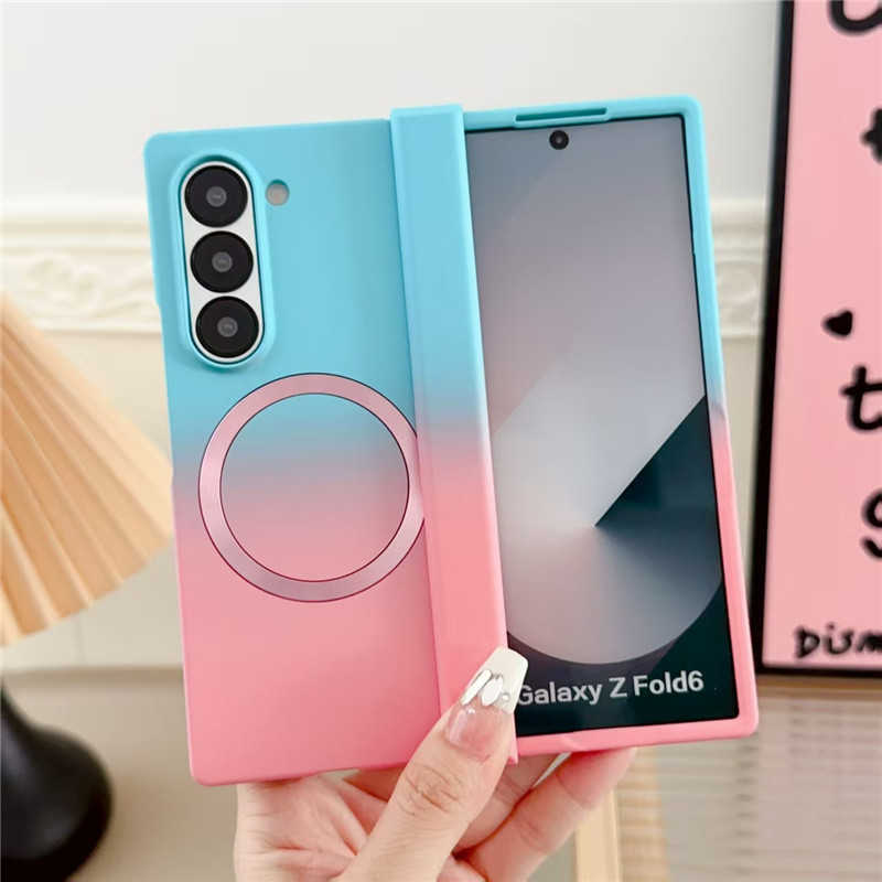 Soft Liquid Silicone Gradient Magnetic for Samsung Galaxy Z Fold 7 6 5 4 Zfold3 Case For Charging Shockproof Cover H260616