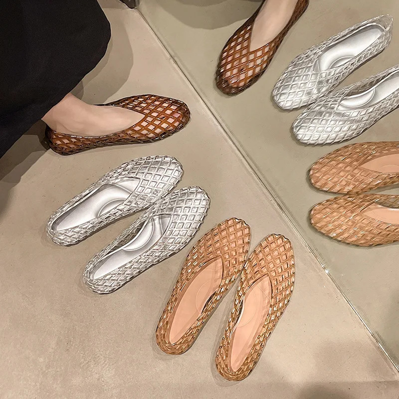 Vmouth Crystal Jelly Shoes Fashionable Versatile Comfortable Flat Bottom Single Casual Sandals for Women 260626 - view 5