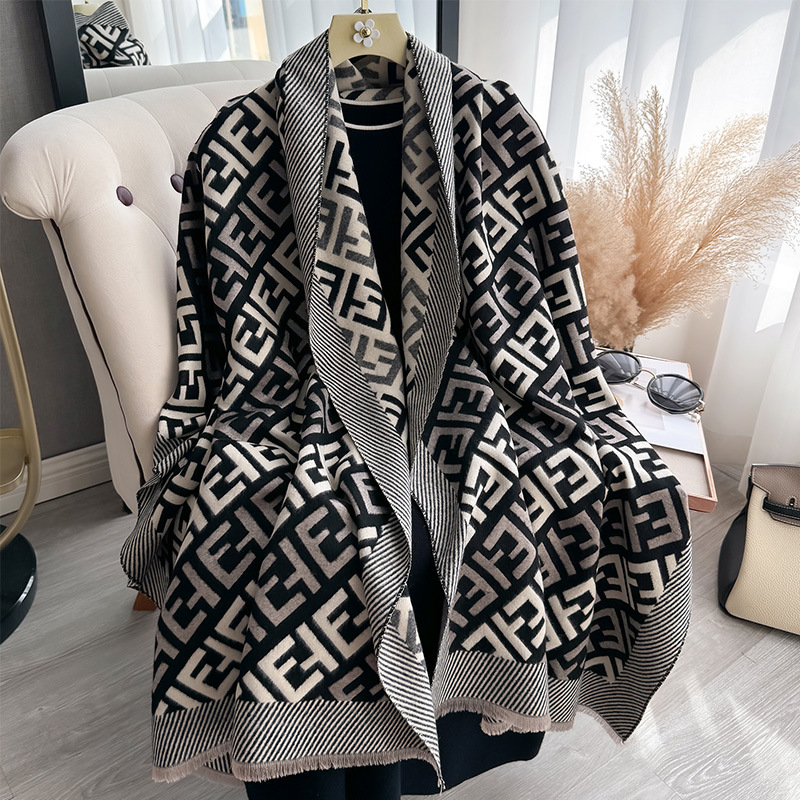 new Luxury Scarves Korean striped color blocked scarf soft and skin friendly autumn and winter daily scarf Free shipping