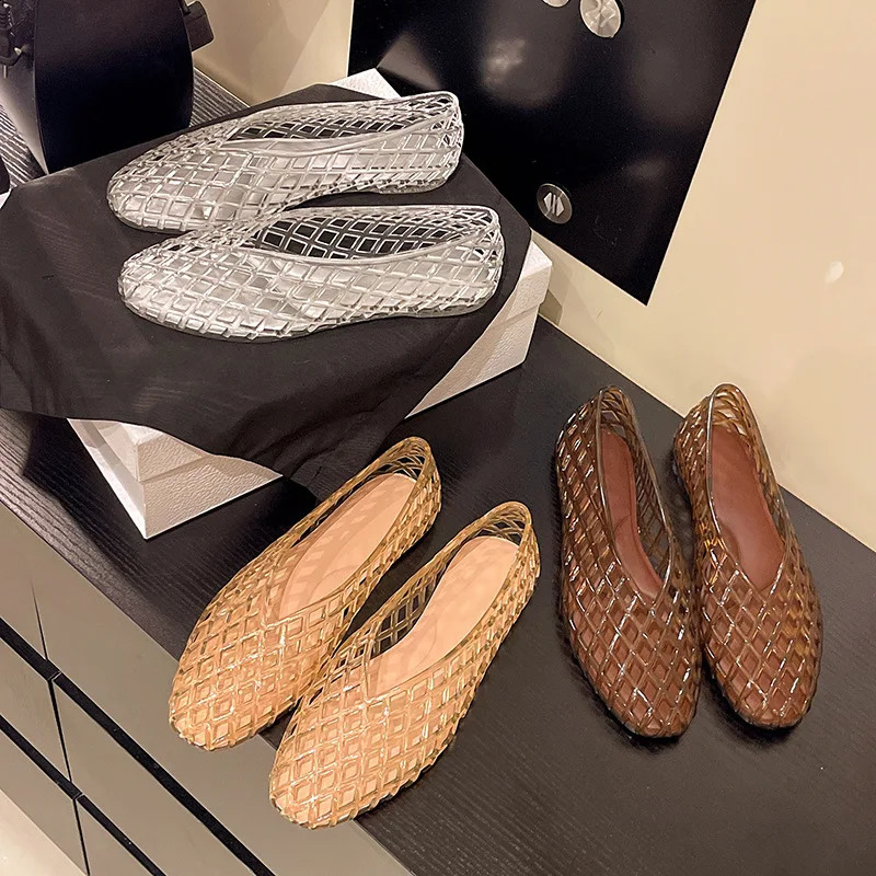 Vmouth Crystal Jelly Shoes Fashionable Versatile Comfortable Flat Bottom Single Casual Sandals for Women 260626 - view 1