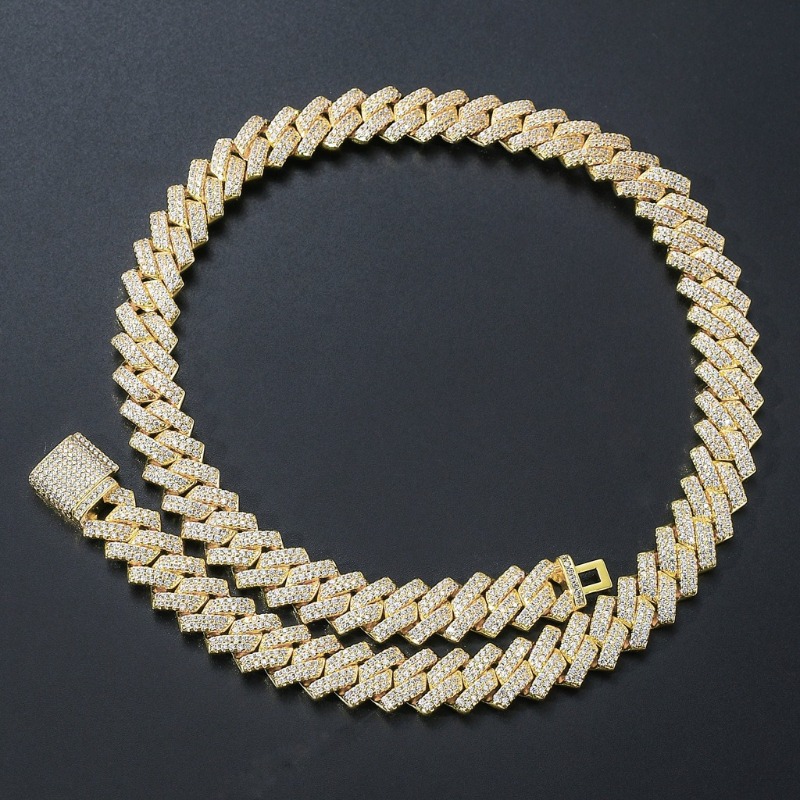 Cuban Necklace European Style Men's Zircon Jewelry Necklace Hip-hop Cuban Necklace