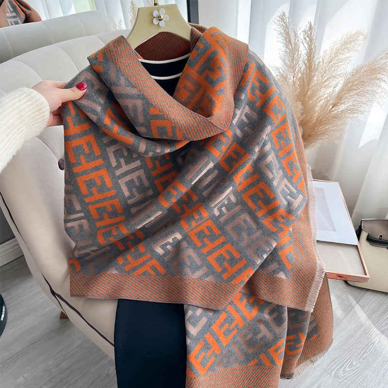 new Luxury Scarves Korean striped color blocked scarf soft and skin friendly autumn and winter daily scarf Free shipping