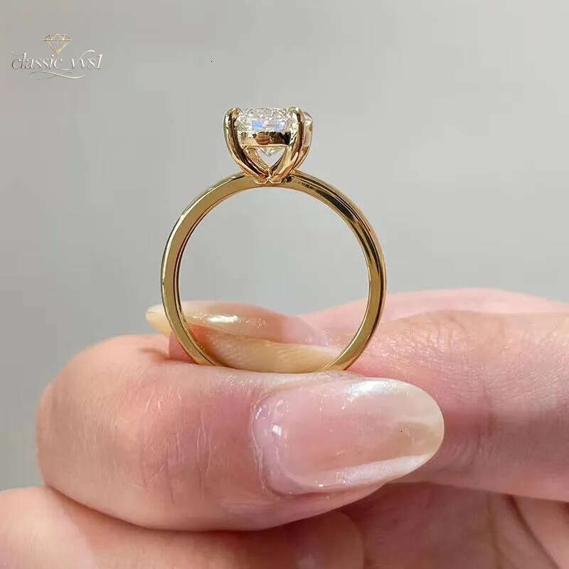Fine Jewelry Custom 18K Gold 3CT Oval Cut Grown Lab Created Diamond Ring For Women With IGI Certified - view 4