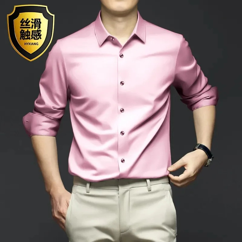 Mens White Shirt Long Sleeve Non iron Business Dress Slim Fit Korean Version Professional Work White Casual Mens Suit Shirt 260615BJ - view 6