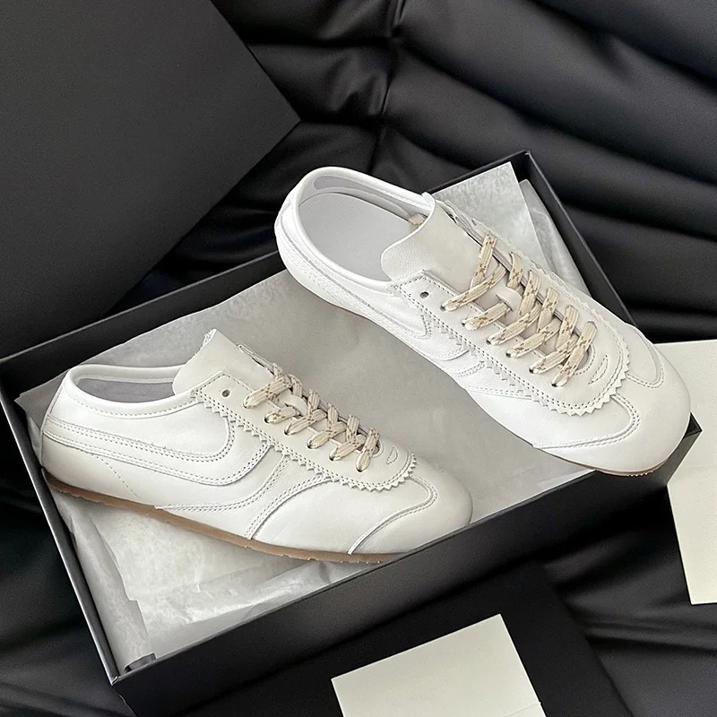 2026 Unisex Genuine Leather German Trainer Shoes Womens Four-Season Fashion Retro Color Block Running Shoes Style Wome 260615 - view 4