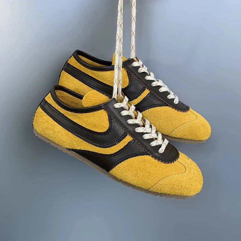 2026 Unisex Genuine Leather German Trainer Shoes Womens Four-Season Fashion Retro Color Block Running Shoes Style Wome 260615 - view 6