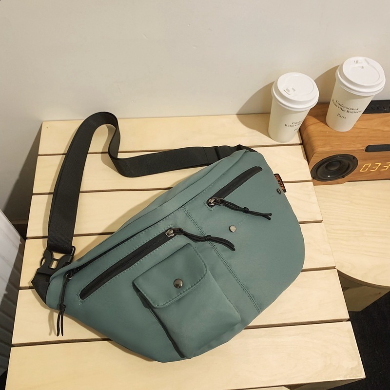 Casual Nylon Crossbody Bag Outdoors Large Capacity Chest Bag Street Trend Students Shoulder Bag Unisex Waist Bags Purse 240816