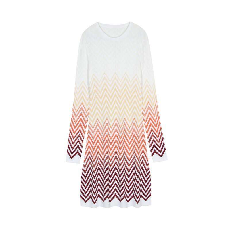 For Beach Resort Luxury Designer Hollow Chevron Knit Maxi Matching Top Women Elegant Sling Bodycon Long Dress Missonii Bikini dress