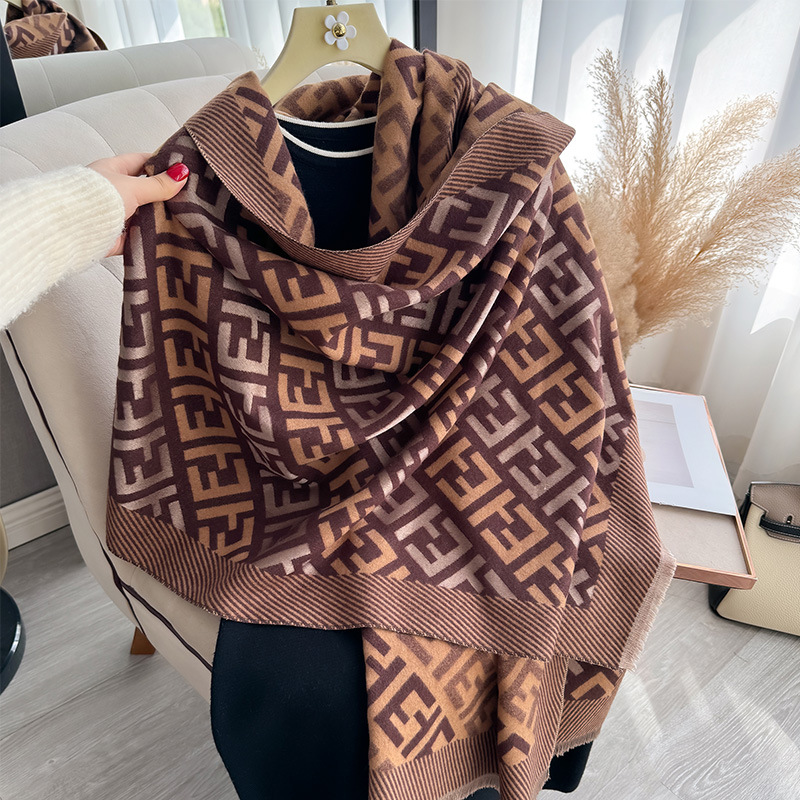 new Luxury Scarves Korean striped color blocked scarf soft and skin friendly autumn and winter daily scarf Free shipping