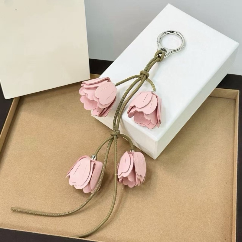 Tulip Keychain Flower Pendant Decorative Keychain High-end Fashionable Accessory