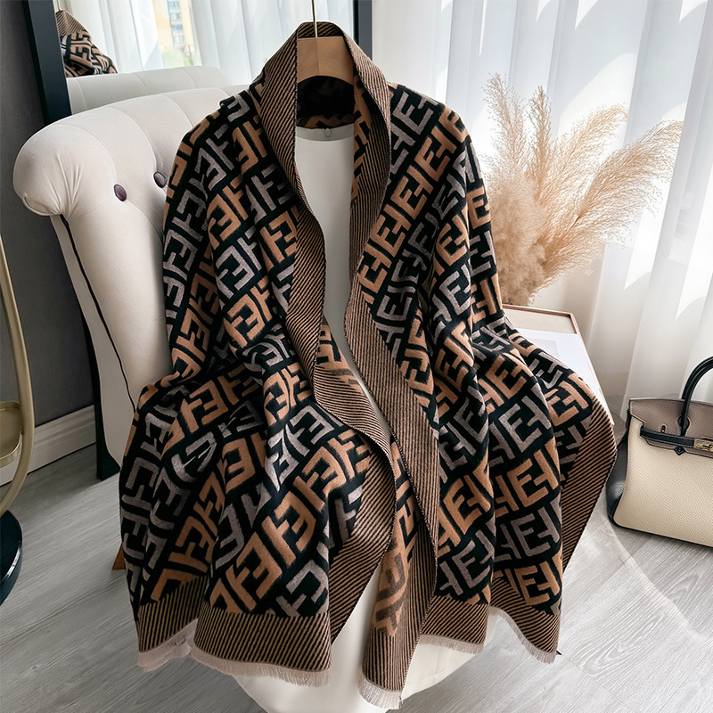 new Luxury Scarves Korean striped color blocked scarf soft and skin friendly autumn and winter daily scarf Free shipping