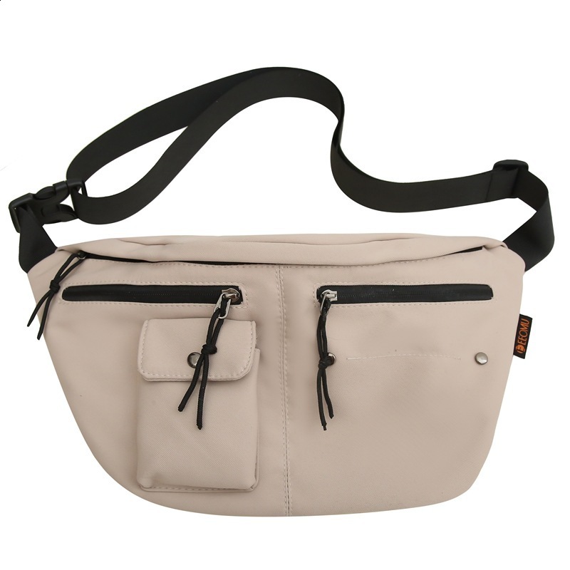 Casual Nylon Crossbody Bag Outdoors Large Capacity Chest Bag Street Trend Students Shoulder Bag Unisex Waist Bags Purse 240816