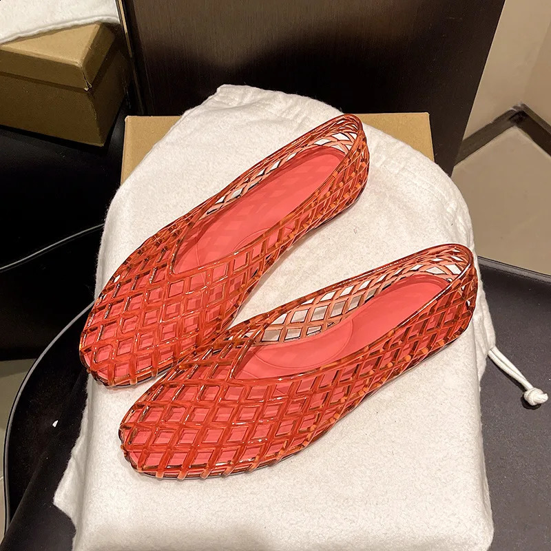 2026 womens transparent retro jelly casual shoes round toe shallow mouth PVC sandals 260626 - view 3