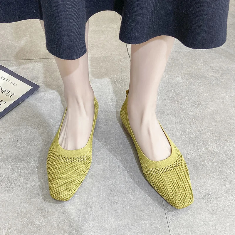 Breathable Mesh Fashion Flats For Women Spring Summer Flat Shoes Square Toe Slipon Loafers Soft Sole Girls Daily Walking 260626 - view 5