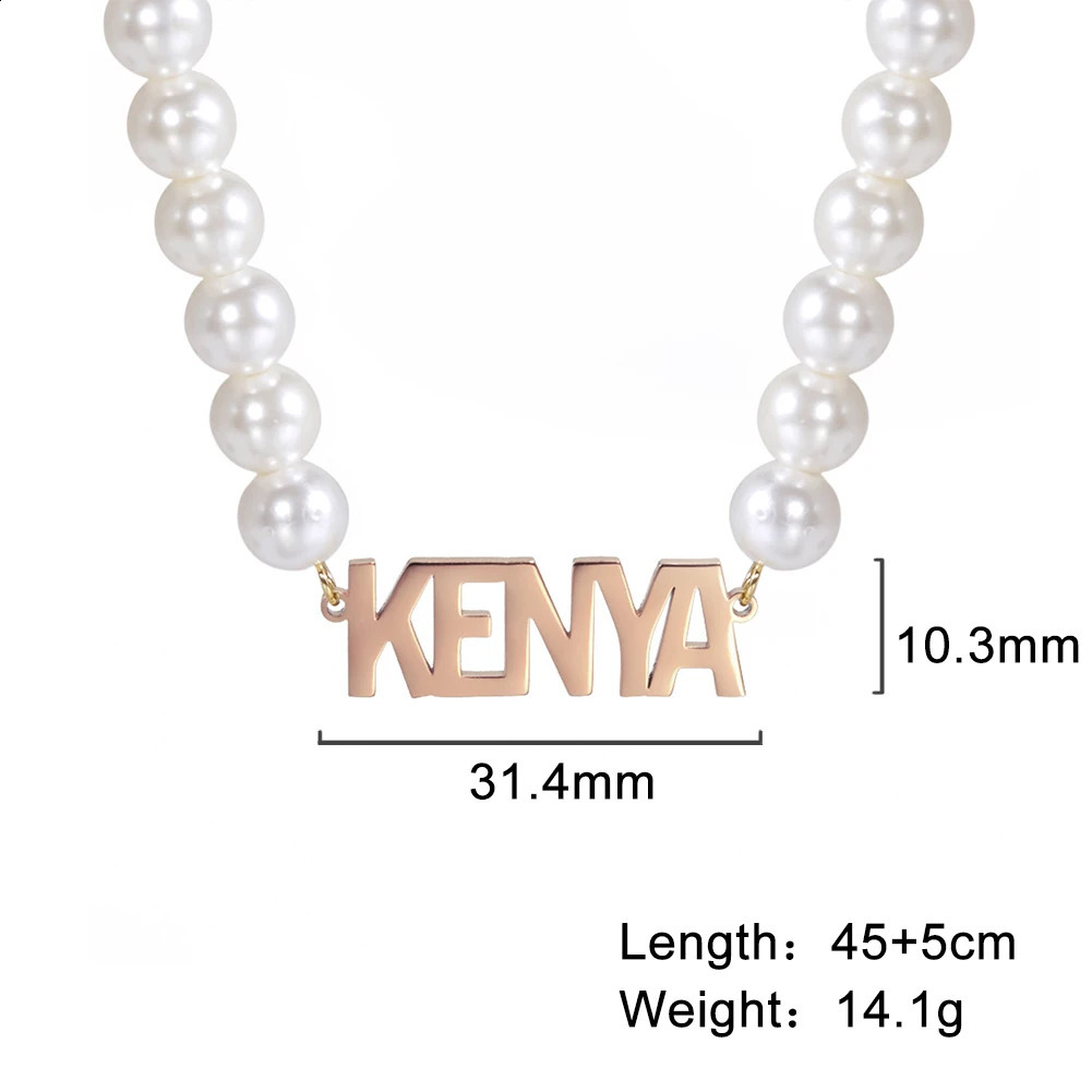 Sipuris Pearl Custom Name Necklaces Stainless Steel Personalized Golden Choker For Women Jewelry Weddings Gifts 260613