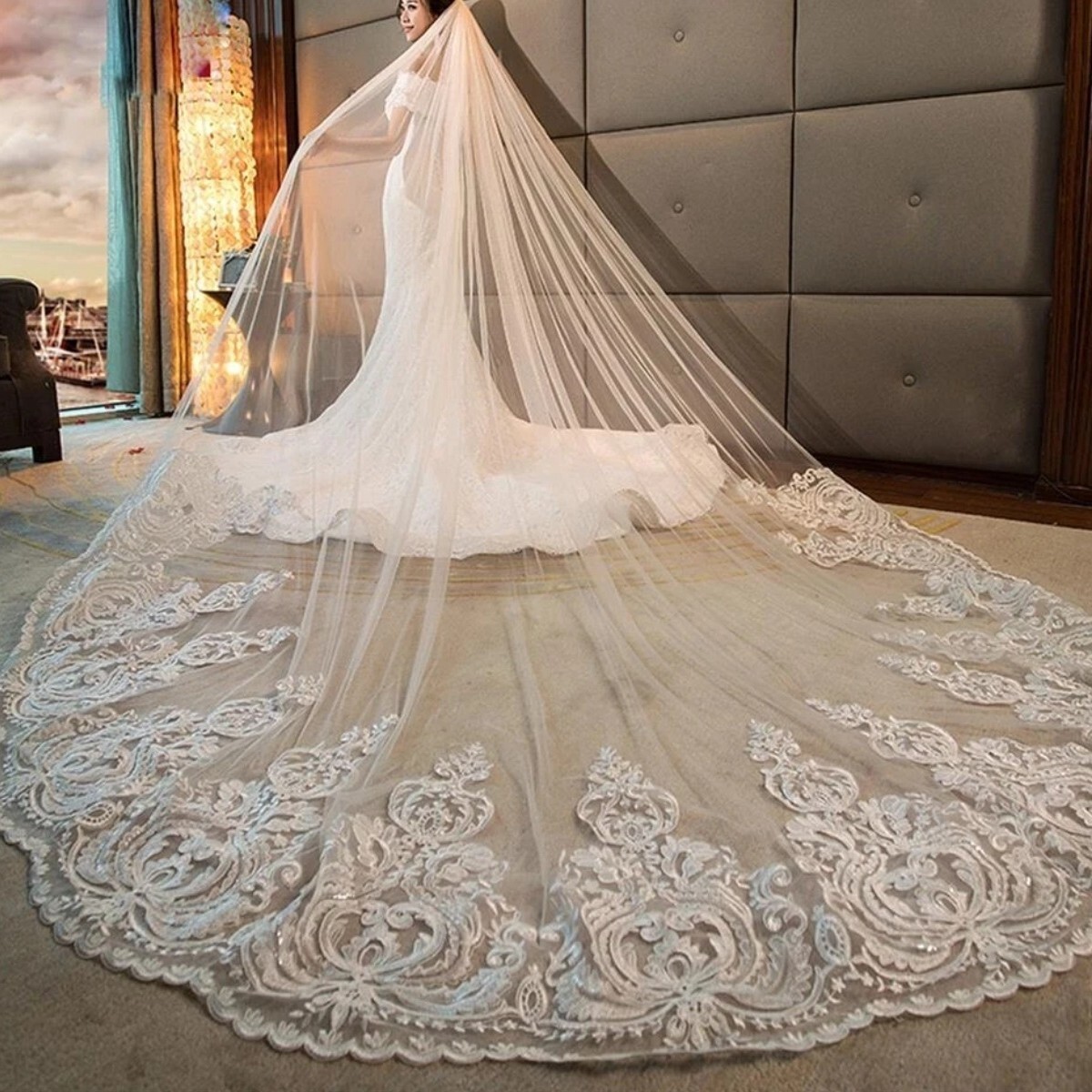 Arrival White Ivory Cathedral Wedding veil Bride Wedding accessoires de mariage Boda Voile de mariee Bridal veils250122