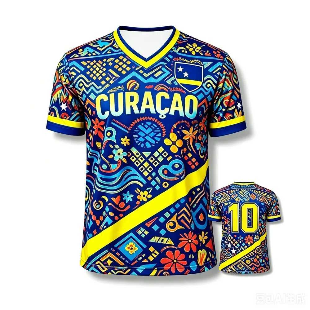 2026 Curacao Tribal Print Football Shirt Jersey Men Women Sport T-shirt National Team Inspired Casual Soccer Tops for Fans C260617 - view 5