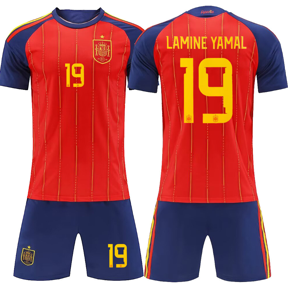 Spain Jersey Set World Cup 2026 T Shirt Lamine Yamal 19 National Team Sports T-shirt Spanish Jersey Set Football Stars Men Women Short Sleeves Tshirt 