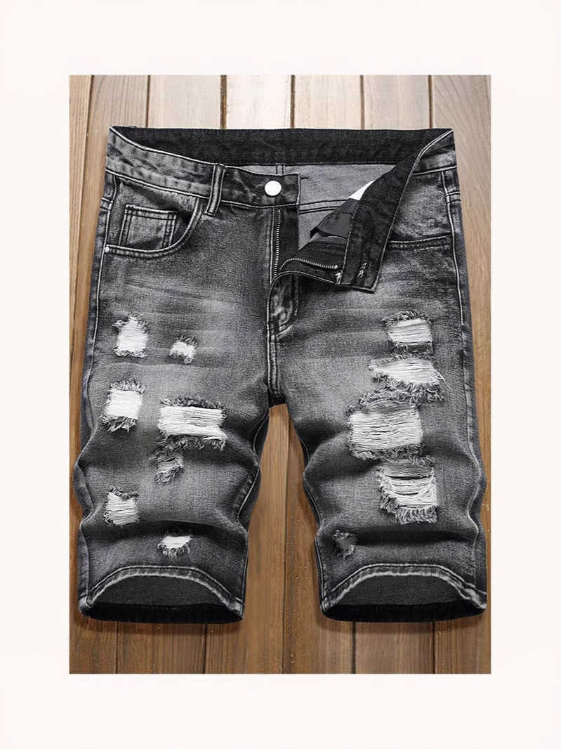 New Summer Mens Italian Street Denim Jeans Mens Light Blue Straight Denim Shorts Fashion Casual Jeans X260526