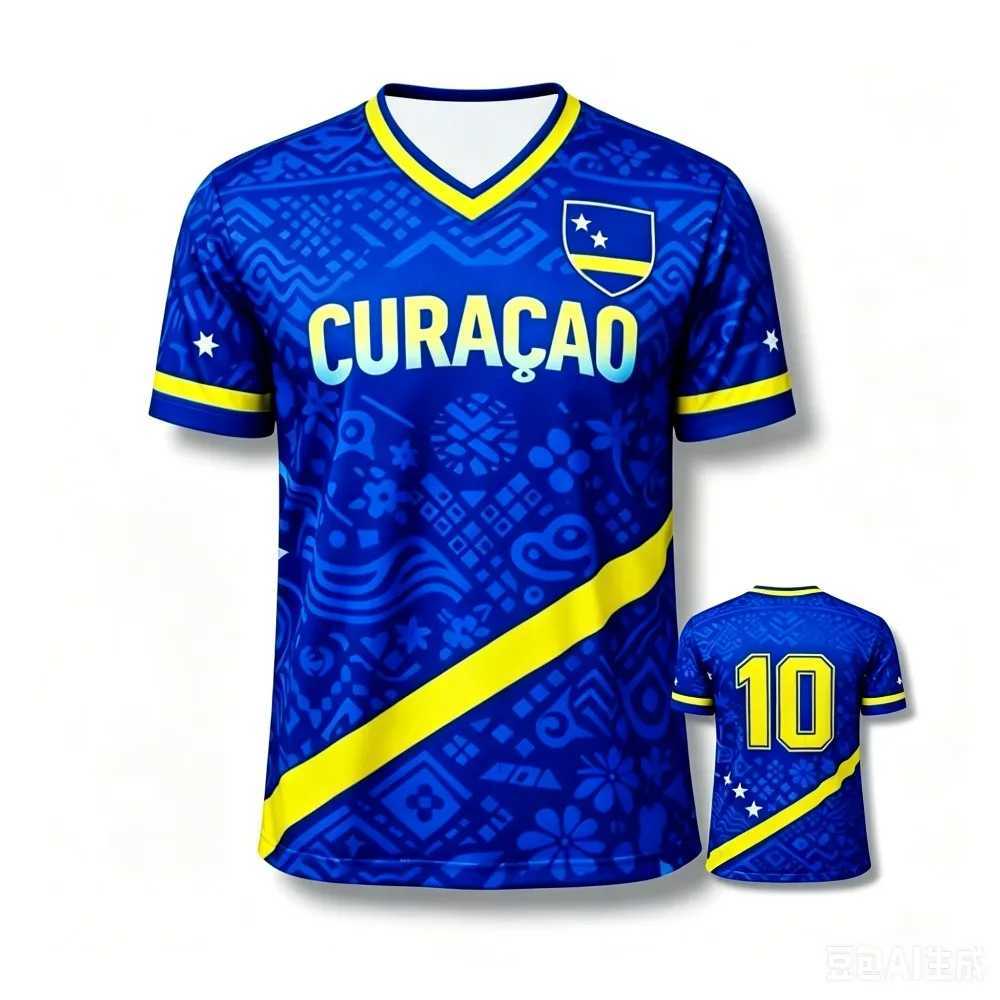 2026 Curacao Tribal Print Football Shirt Jersey Men Women Sport T-shirt National Team Inspired Casual Soccer Tops for Fans C260617