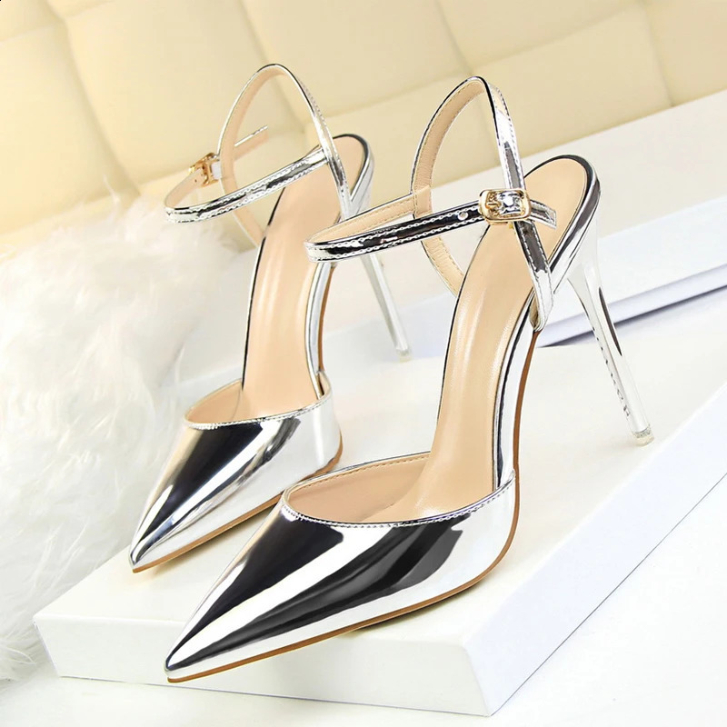 Fashion Buckle Strap Pumps Women Sexy Pointed Toe Shallow High Heels Sandals Prom Wedding Party Stripper Shoes Tacones Mujer 260625 - view 7