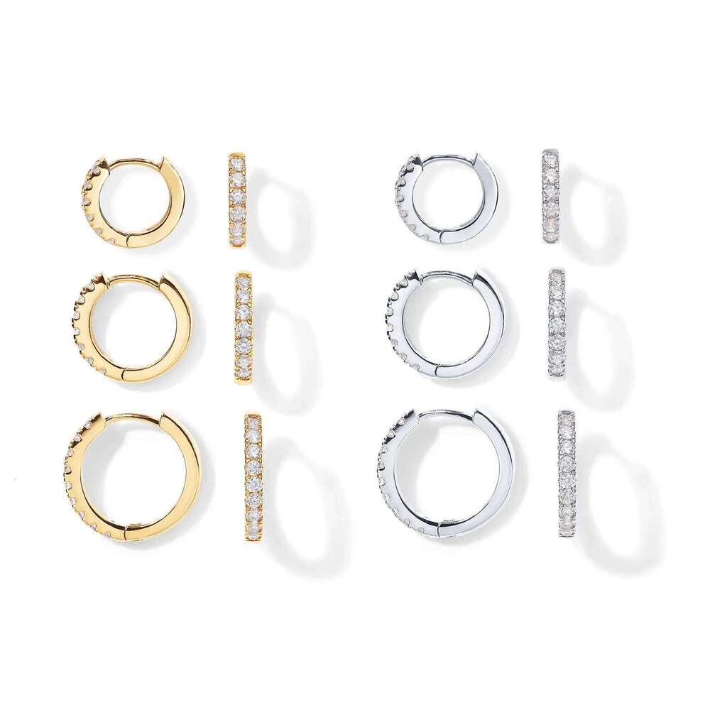 18K Plated 925 Sterling Silver Post 3-Pair Small Gold Earrings Set Mini Cartilage Helix Huggie Hoop Pack for Women Men 8mm 10mm 12mm - view 8