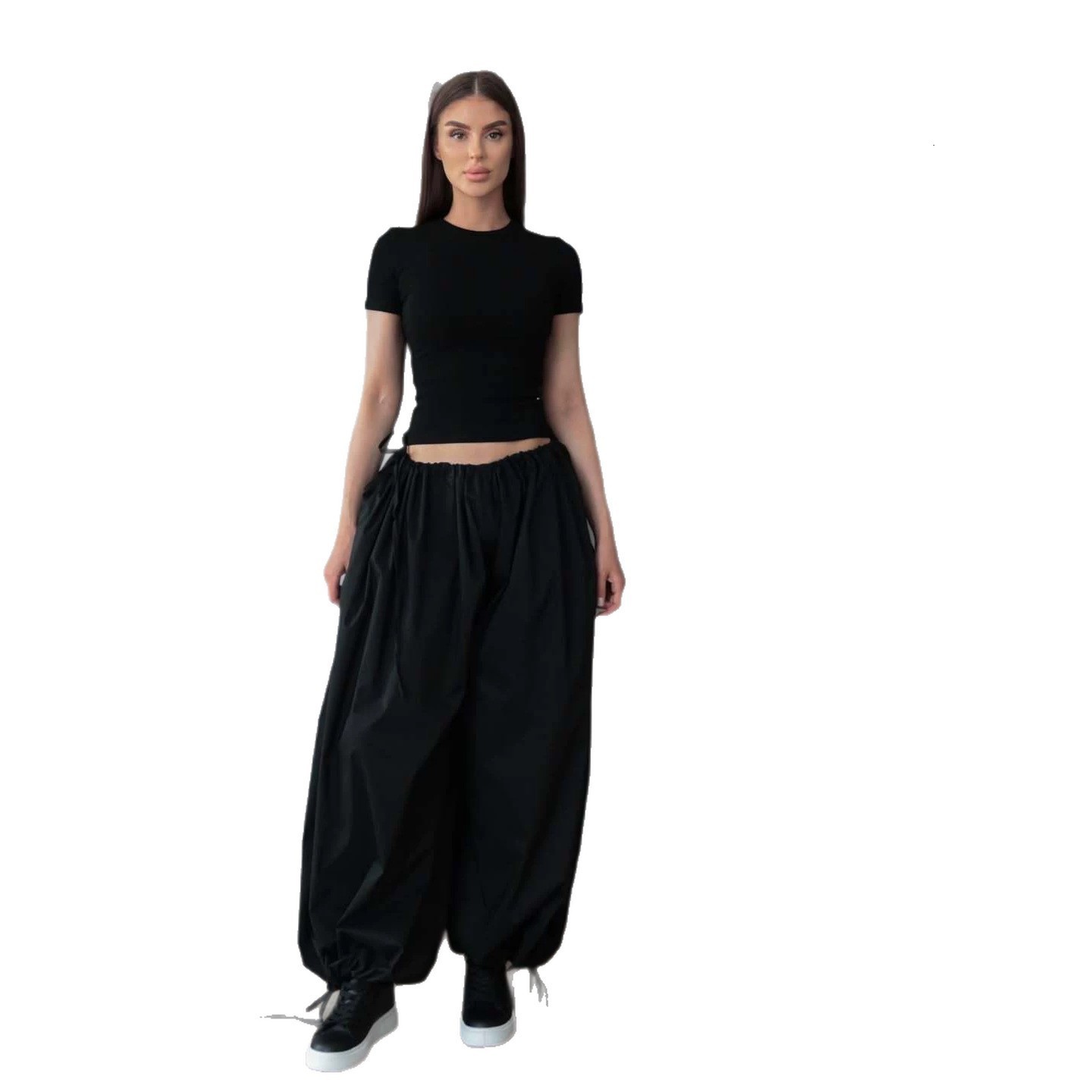 Women's Pants Capris Sweetown Cut Out Low Waist Bandage Hippie Joggers Women Y2K Streetwear High Street Baggy Cargo Pants Korean Fashion Techwear