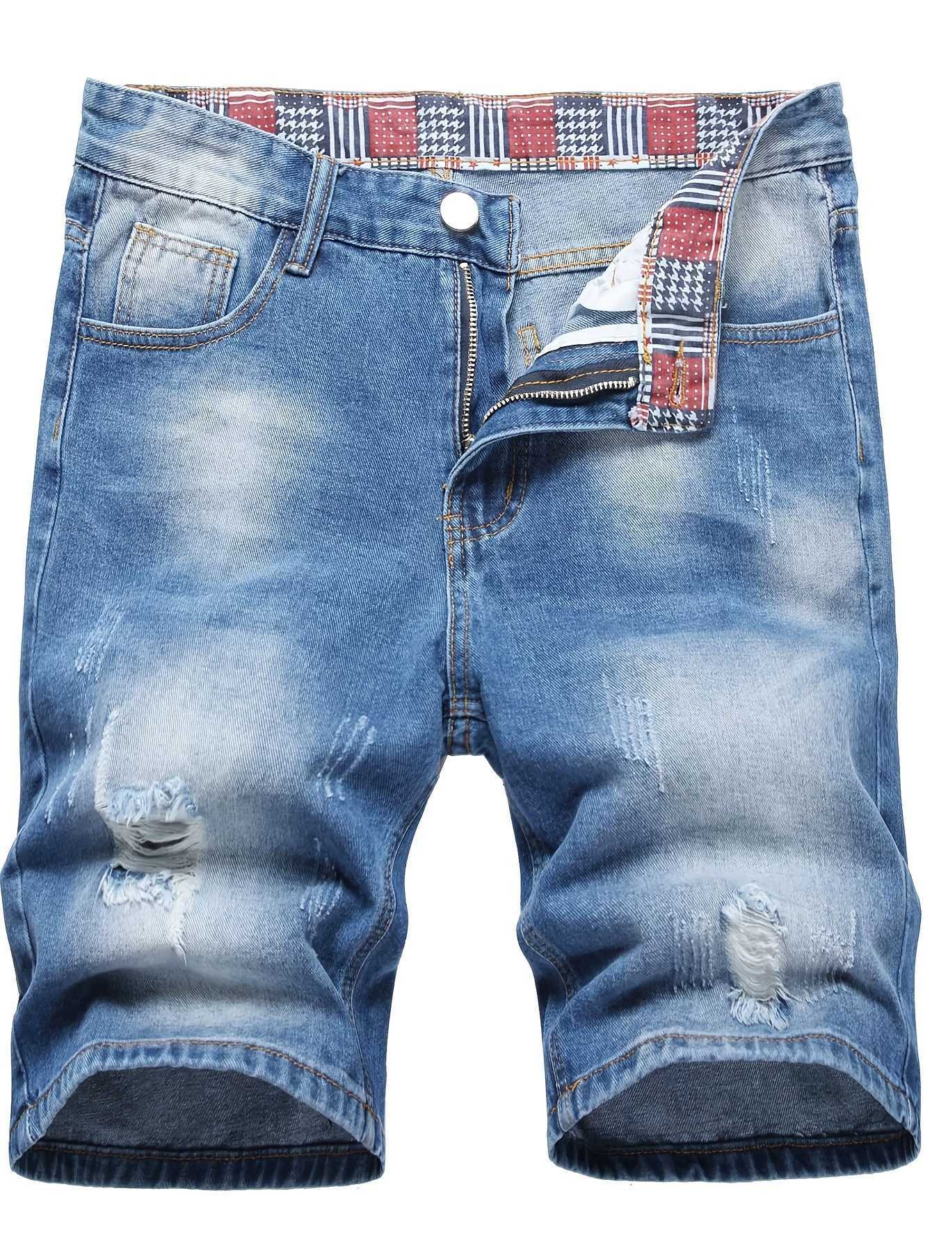 New Summer Mens Italian Street Denim Jeans Mens Light Blue Straight Denim Shorts Fashion Casual Jeans X260526