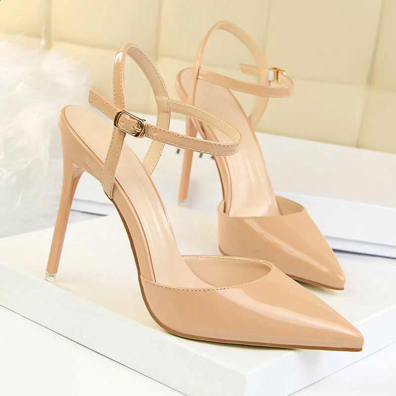 Fashion Buckle Strap Pumps Women Sexy Pointed Toe Shallow High Heels Sandals Prom Wedding Party Stripper Shoes Tacones Mujer 260625 - view 4